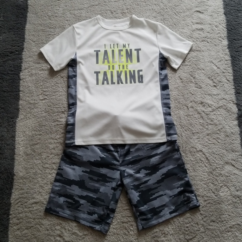 Boys sports digi camo active outfit.